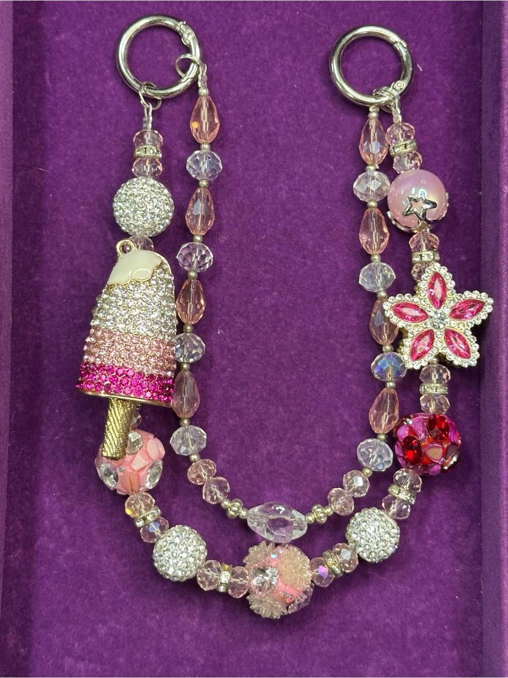 Fancy Handmade Double Chain โ Crystal & Rhinestone - Picture 8 of 8